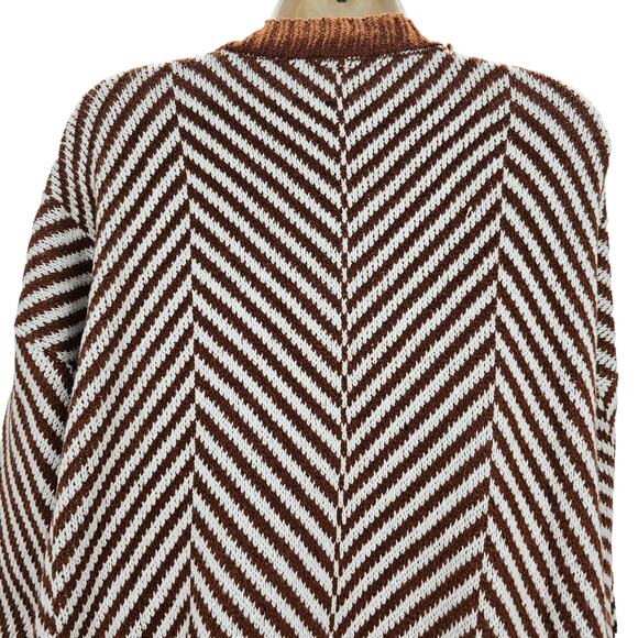Fortune + Ivy Womans size XXL Chevron Striped Duster Cardigan Sweater Brown New - Picture 5 of 8